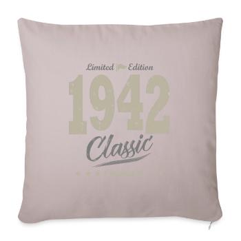 LIMITED EDITION 1942 Geburtstagsgeschenk 79 Jahre - Sofakissenbezug 45 x 45 cm - helles Taupe - Vorne