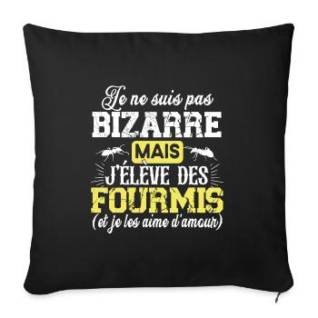Fourmi Fourmis Fourmiculture Insecte Cadeau Humour - Housse de coussin décorative 45 x 45 cm - noir - Devant