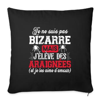 Araignée Araignées Animal Cadeau Humour Insecte - Housse de coussin décorative 45 x 45 cm - noir - Devant