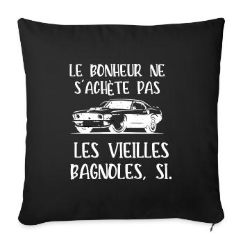 le bonheur ne s'achète pas - Housse de coussin décorative 45 x 45 cm - noir - Devant