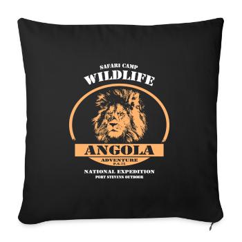 Angola - Safari Wildlife - Löwe - Lion - Sofa pillowcase 17,3'' x 17,3'' (45 x 45 cm) - black - Front