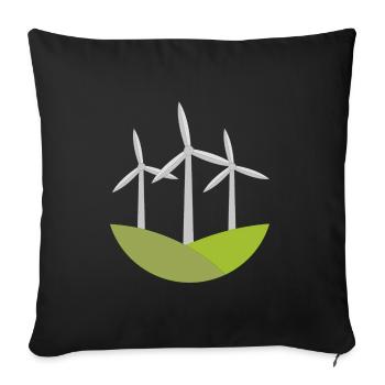 Windrad - Sofakissenbezug 45 x 45 cm - Schwarz - Vorne
