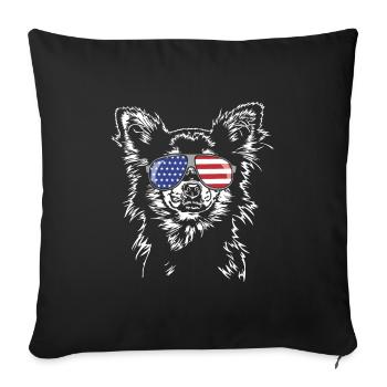 CHIHUAHUA America Flag Lunettes de soleil Chien Wilsigns - Housse de coussin décorative 45 x 45 cm - noir - Devant