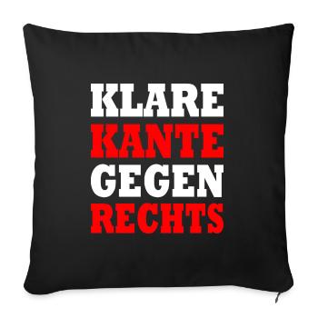 klare kante gegen rechts - Sofakissenbezug 45 x 45 cm - Schwarz - Vorne