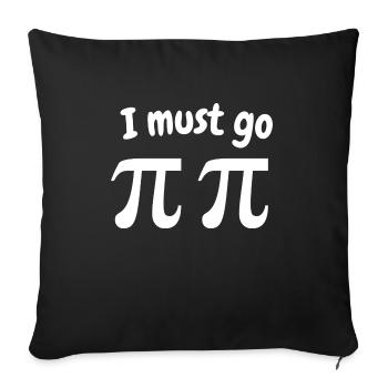 pi blague toilettes toilettes maths - Housse de coussin décorative 45 x 45 cm - noir - Devant