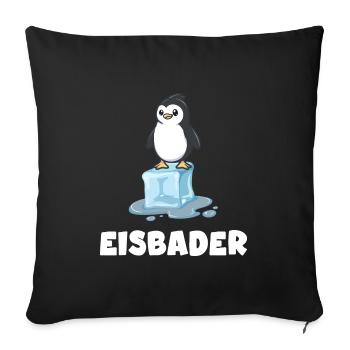 eisbader winterbader eisbademeister pinguin - Sofakissenbezug 45 x 45 cm - Schwarz - Vorne
