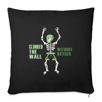 Alpinist Climbing Alpine Peaks - Sofa pillowcase 17,3'' x 17,3'' (45 x 45 cm) - black - Front