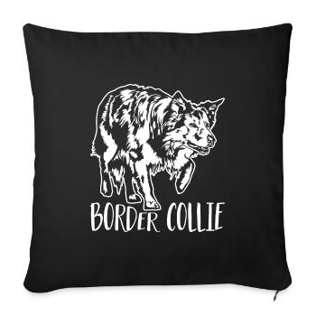 BORDER COLLIE Portrait Chiens de troupeau Chiens Wilsigns - Housse de coussin décorative 45 x 45 cm - noir - Devant