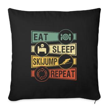ski jumping - Sofa pillowcase 17,3'' x 17,3'' (45 x 45 cm) - black - Front