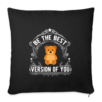 Teddy - Teddy Bear Stuffed Toy Gift Idea Gift - Sofa pillowcase 17,3'' x 17,3'' (45 x 45 cm) - black - Front