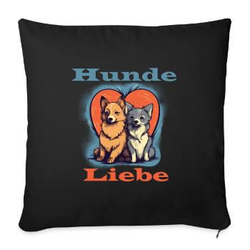 Hunde Liebe - Sofakissenbezug 45 x 45 cm - Schwarz - Vorne