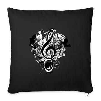 Clef - Sofa pillowcase 17,3'' x 17,3'' (45 x 45 cm) - black - Front