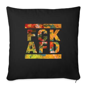 FCK AFD - Montrer l’exemple contre la droite, contre les nazis - Housse de coussin décorative 45 x 45 cm - noir - Devant
