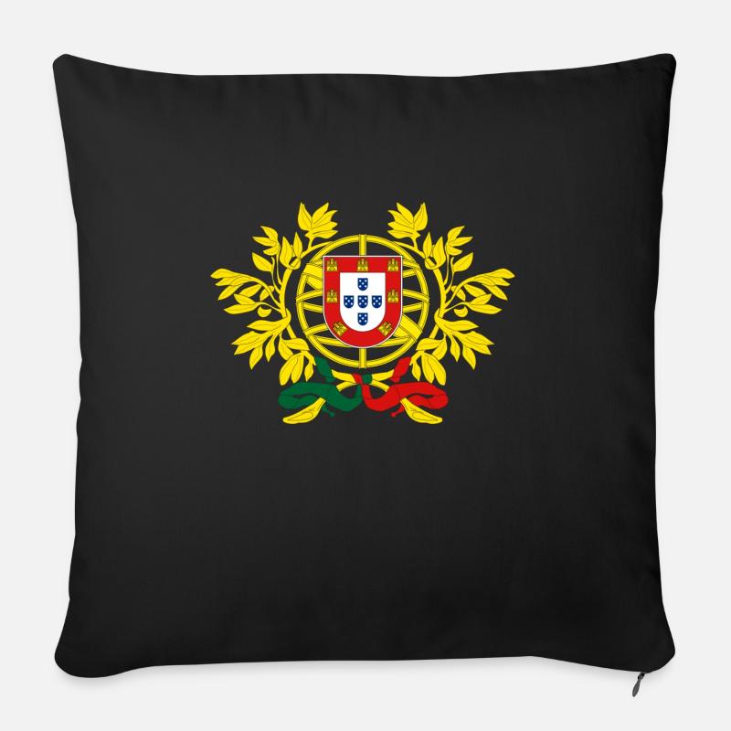 Portugal - Housse de coussin décorative 45 x 45 cm - noir
