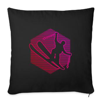 Freestyle Ski Ski Jumping Damen Slopestyle - Sofakissenbezug 45 x 45 cm - Schwarz - Vorne