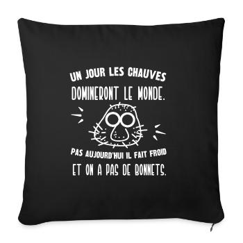 un jour les chauves domineront le monde - Housse de coussin décorative 45 x 45 cm - noir - Devant