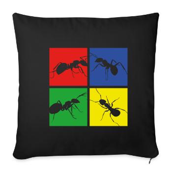 Ameisen - Sofakissenbezug 45 x 45 cm - Schwarz - Vorne