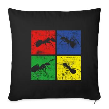 Ant - Sofa pillowcase 17,3'' x 17,3'' (45 x 45 cm) - black - Front