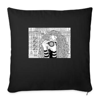 Photography - Sofa pillowcase 17,3'' x 17,3'' (45 x 45 cm) - black - Front