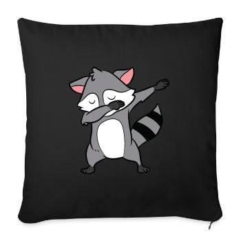 Raccoon - Dab, dabbing, dabbing, dancing - Sofa pillowcase 17,3'' x 17,3'' (45 x 45 cm) - black - Front