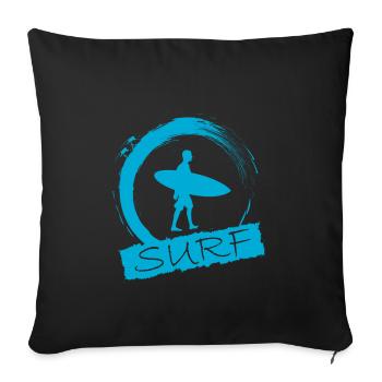 Surfing - Sofakissenbezug 45 x 45 cm - Schwarz - Vorne