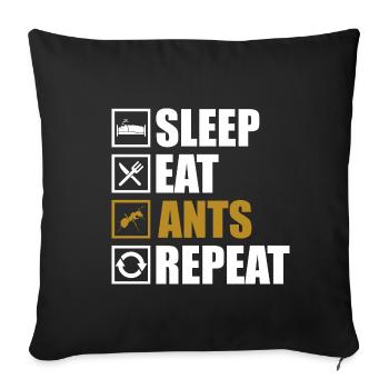 Ant - Sofa pillowcase 17,3'' x 17,3'' (45 x 45 cm) - black - Front