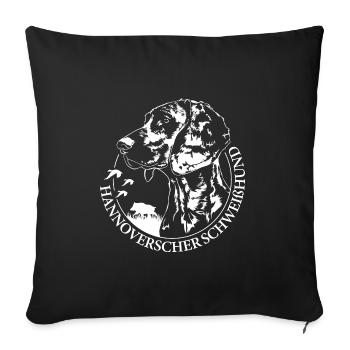 HANNOVERSCHER SCHWEIßHUND Jagdhunde Portrait - Sofakissenbezug 45 x 45 cm - Schwarz - Vorne