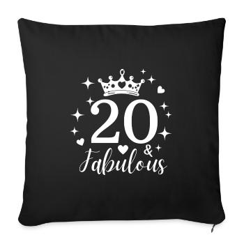 fabulous 20. 20th birthday - Sofa pillowcase 17,3'' x 17,3'' (45 x 45 cm) - black - Front