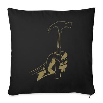 Zimmerer Hammer Silhouette Minimalist - Sofa pillowcase 17,3'' x 17,3'' (45 x 45 cm) - black - Front