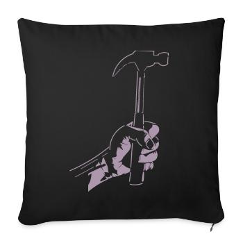 Zimmerer Hammer Silhouette Minimalist - Sofa pillowcase 17,3'' x 17,3'' (45 x 45 cm) - black - Front
