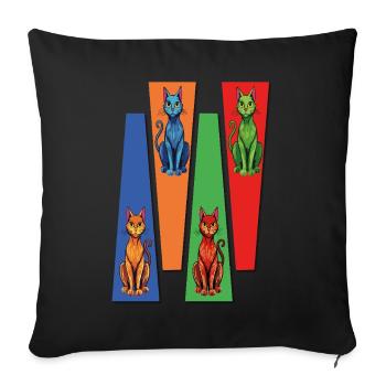 « La fascination des chats – l’élégance à porter ! en couleurs - Housse de coussin décorative 45 x 45 cm - noir - Devant