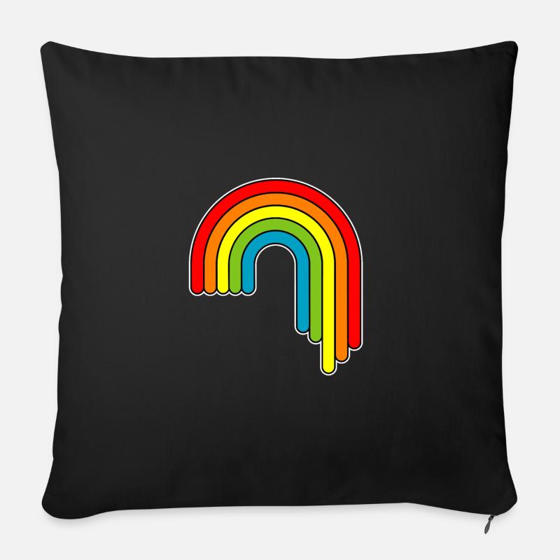 Arc-en-ciel de Régenbogen - Housse de coussin décorative 45 x 45 cm - noir