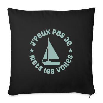 J'peux pas je mets les voiles ! - Housse de coussin décorative 45 x 45 cm - noir - Devant