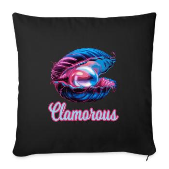 Clamorouse Muschel mit einer Perle Design - Sofakissenbezug 45 x 45 cm - Schwarz - Vorne