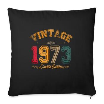 Né en 1973 Cadeau d’anniversaire vintage - Housse de coussin décorative 45 x 45 cm - noir - Devant