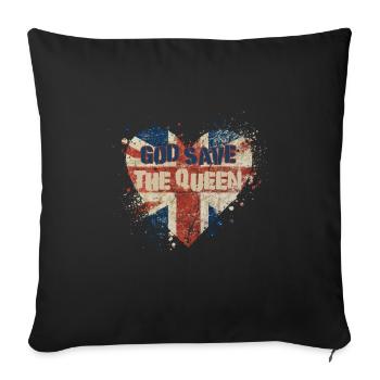 British Queen Coronation Camilla England Flag - Sofa pillowcase 17,3'' x 17,3'' (45 x 45 cm) - black - Front