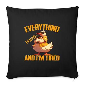 Everything Hurts And I'm Tired, Ducks Lover - Duck - Housse de coussin décorative 45 x 45 cm - noir - Devant