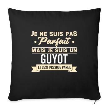 Cadeau humour Guyot nom de famille - Housse de coussin décorative 45 x 45 cm - noir - Devant