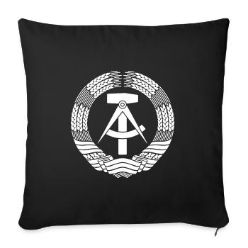 Armoiries de la RDA, Est, cadeau Ossi - Housse de coussin décorative 45 x 45 cm - noir - Devant