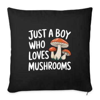 Mushroom Mushrooms Funghi Mushroom - Sofa pillowcase 17,3'' x 17,3'' (45 x 45 cm) - black - Front