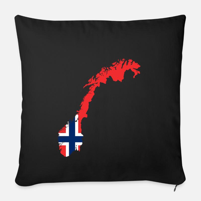 Norvège - Housse de coussin décorative 45 x 45 cm - noir