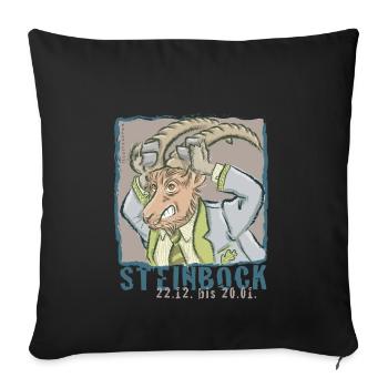 Sternzeichen - Steinbock - Sofakissenbezug 45 x 45 cm - Schwarz - Vorne