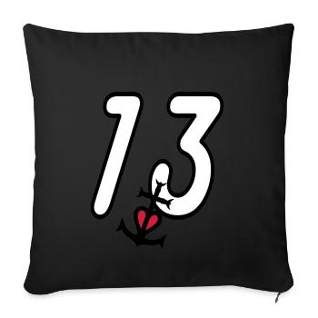 Bouches du rhone 13 camargaise cross - Sofa pillowcase 17,3'' x 17,3'' (45 x 45 cm) - black - Front