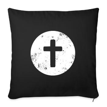 Jesus Christ cross symbol - Sofa pillowcase 17,3'' x 17,3'' (45 x 45 cm) - black - Front