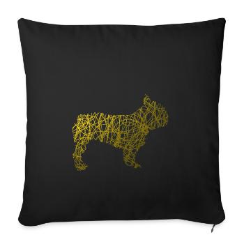 Stickers chien chiens chiens - Housse de coussin décorative 45 x 45 cm - noir - Devant