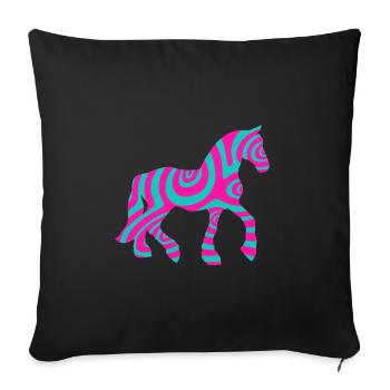Horse Horses Riding Equestrian Pony Western Shirt - Sofa pillowcase 17,3'' x 17,3'' (45 x 45 cm) - black - Front