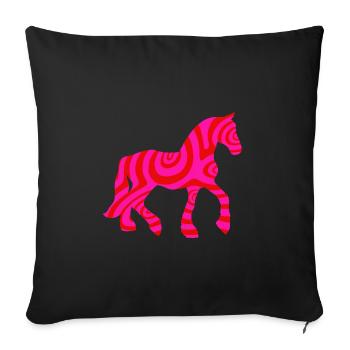 Chemise western poney équestre équitation chevaux - Housse de coussin décorative 45 x 45 cm - noir - Devant