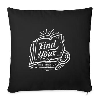 RETROUVEZ LA DESTINATION NATURE TERRE MOTIFS DE RANDONNÉE CADEAU - Housse de coussin décorative 45 x 45 cm - noir - Devant
