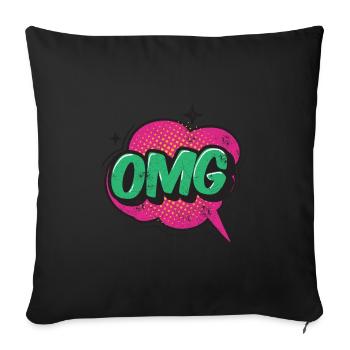 OMG COMIC COMICSTYLE CARTOON 80s MOTIVE GESCHENK - Sofakissenbezug 45 x 45 cm - Schwarz - Vorne