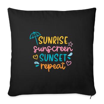 SONNEN AUFGANG SCHUTZMITTEL UNTERGANG SPRUCH MOTIV - Sofakissenbezug 45 x 45 cm - Schwarz - Vorne